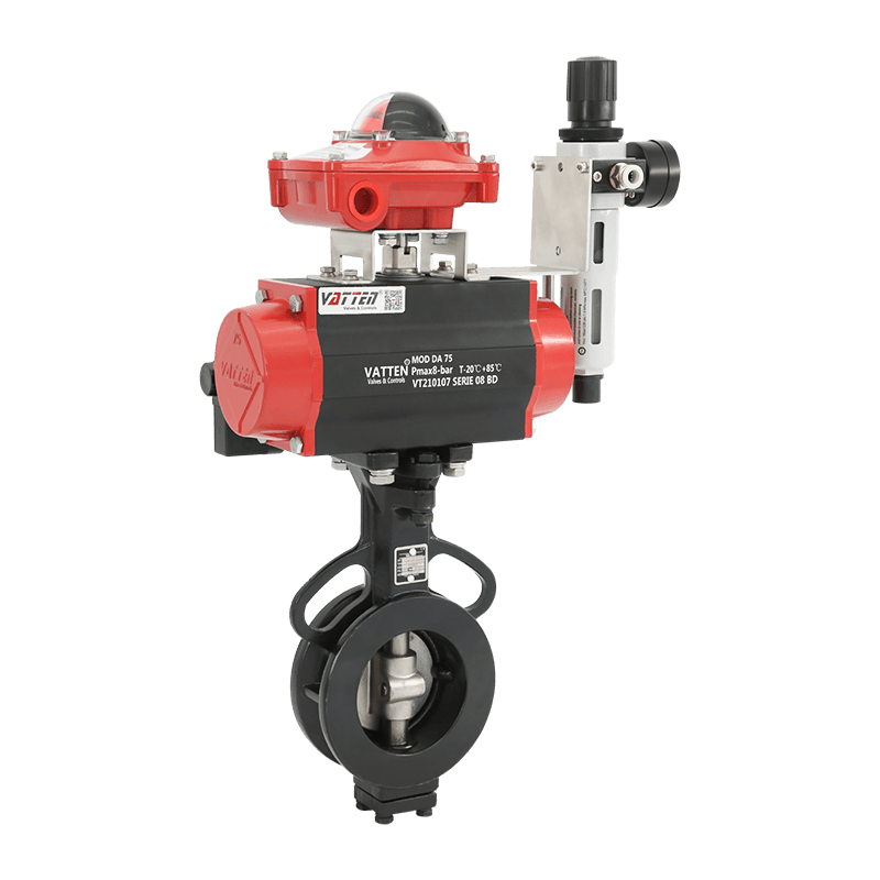 شیر پروانه ای دوگانه غیرعادی پنوماتیک