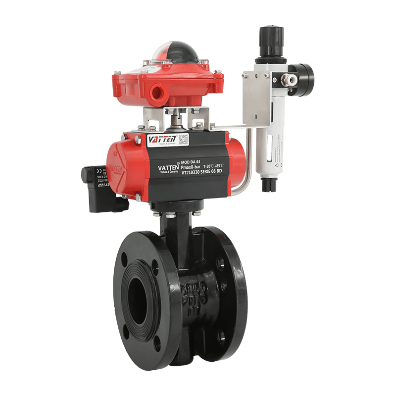 شیر پروانه ای فلنج دار پنوماتیک