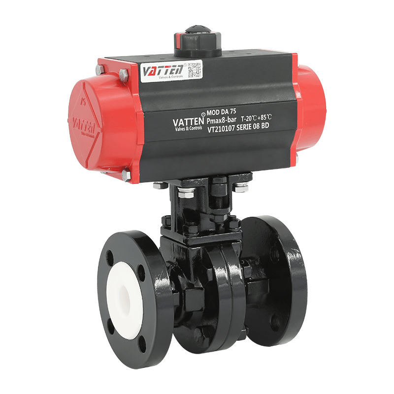 شیر توپی فلنج دار پنوماتیک فلوئور